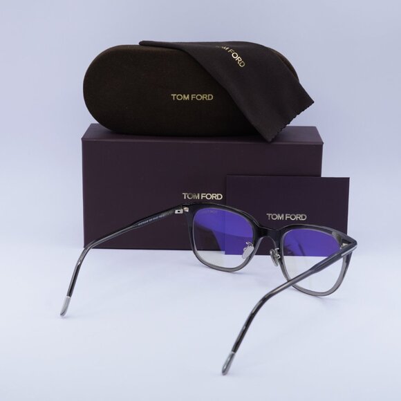 Tom Ford FT5776-D-B 020 Square Eyeglasses 53m - Grey/Blue Light Block - Picture 4 of 9